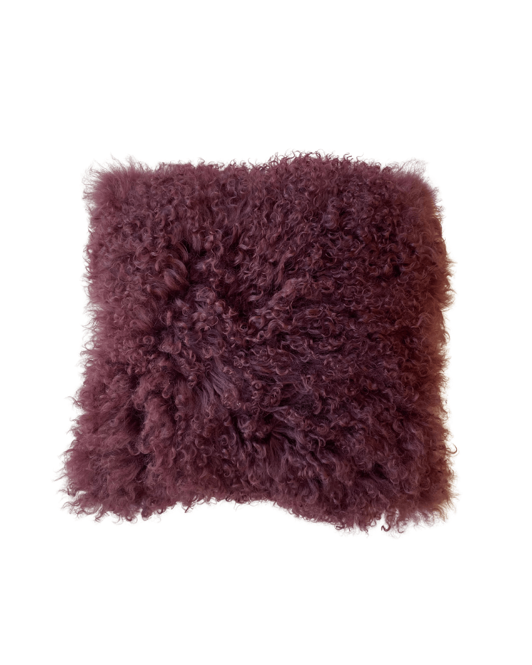 Mongolian Lamb Pillow in Burgundy - Haven