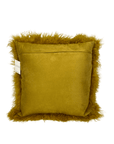 Mongolian Lamb Pillow in Mustard - 20" x 20" - Haven