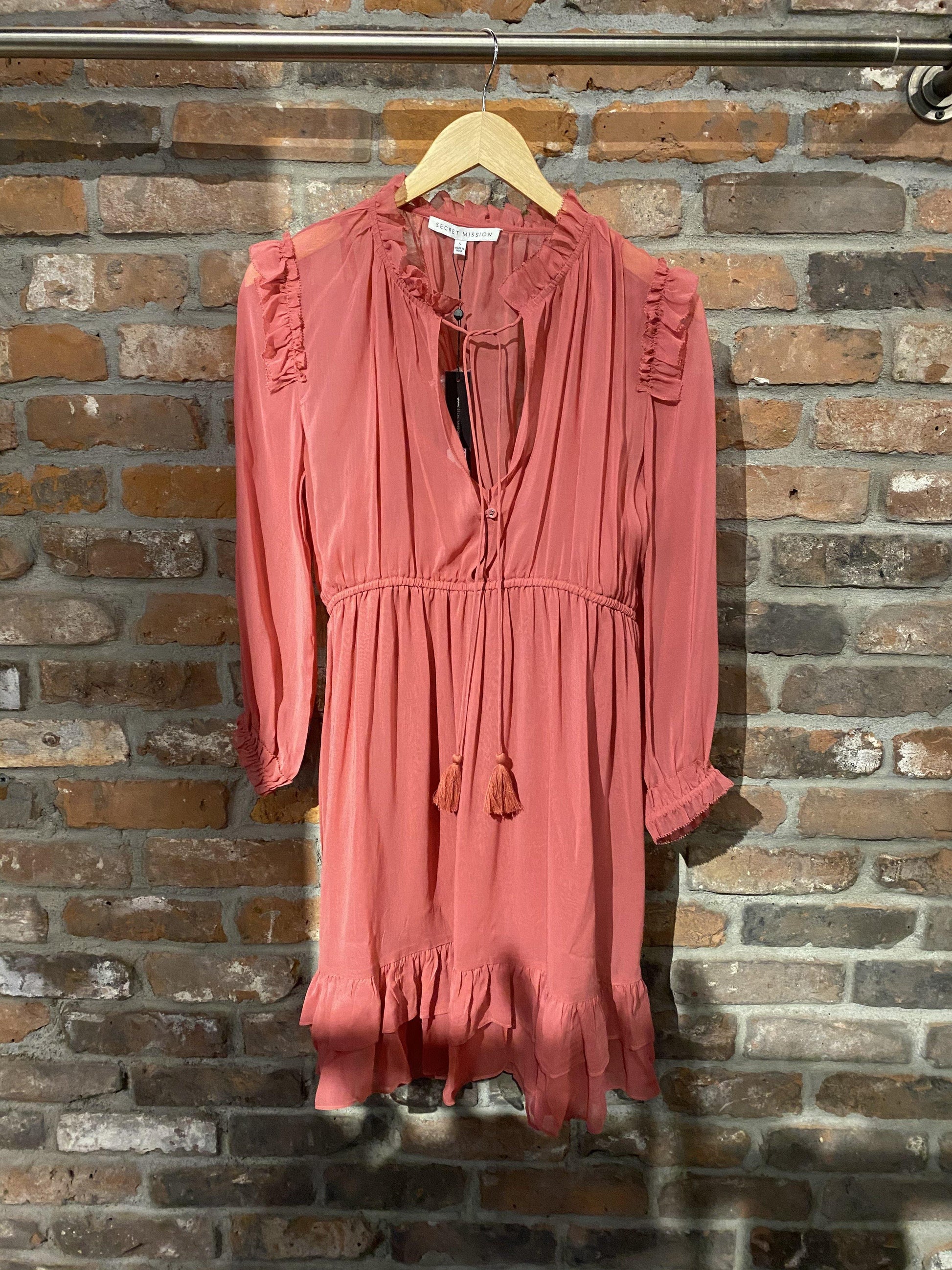 Rosalie Dress in Coral by Secret Mission - Haven