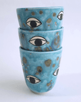 Many Eyes Cup in Turquoise Crystal by Demetria Chappo - Haven