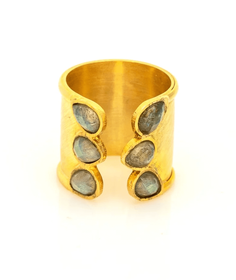 Gemstone Cuff Ring by Leela Grace Jewelry (Various Colors) - Haven