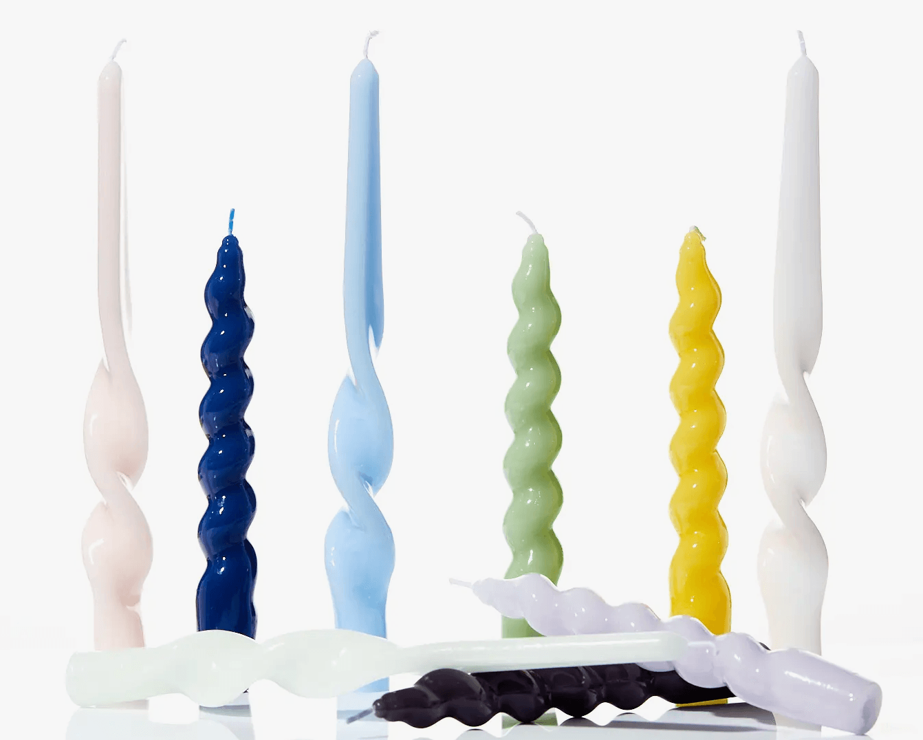 Maegen Spiral Taper Candles – 3 Pack – Sage – FK Living