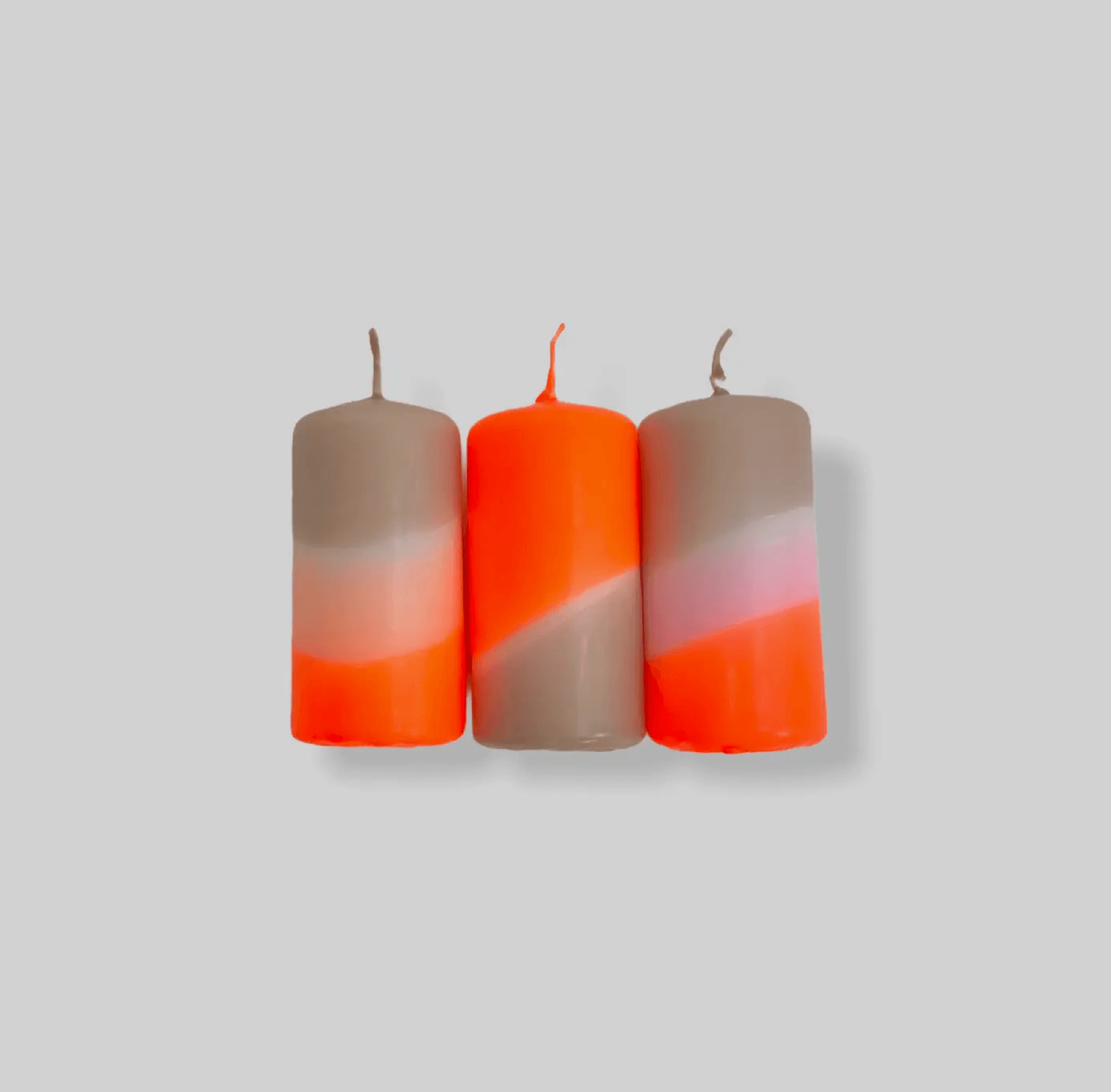 Dip Dye Pillar Dandles by Pink Stories - Set of 3 - Haven