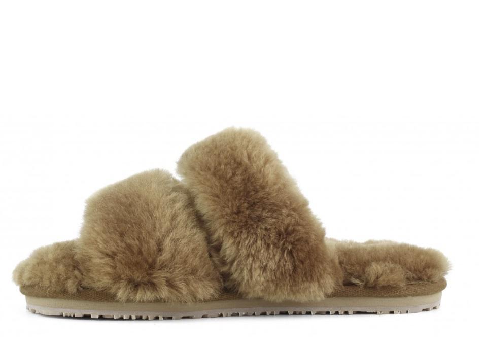 Two Stripes Sheepskin Fur Slipper by MOU Haven