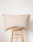 Lumbar Fringed Linen Pillow (Various Colors) - Haven