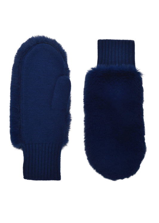 Faux Fur Mitten in Blue by Amato New York - Haven