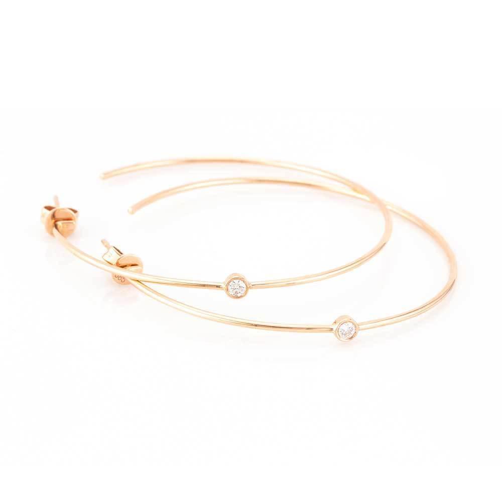 Stevie Single Bezel Diamond Hoop Earrings by Zofia Day - Haven